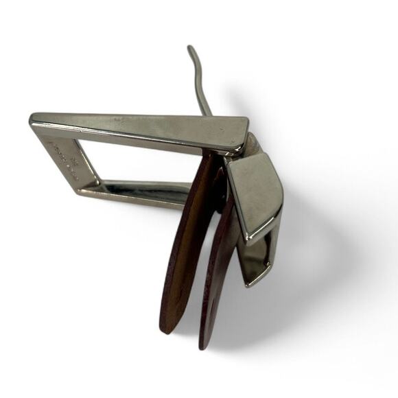 Tumi Silver Tone Belt Buckle Made in Italy Men's Rectangular - Picture 3 of 4